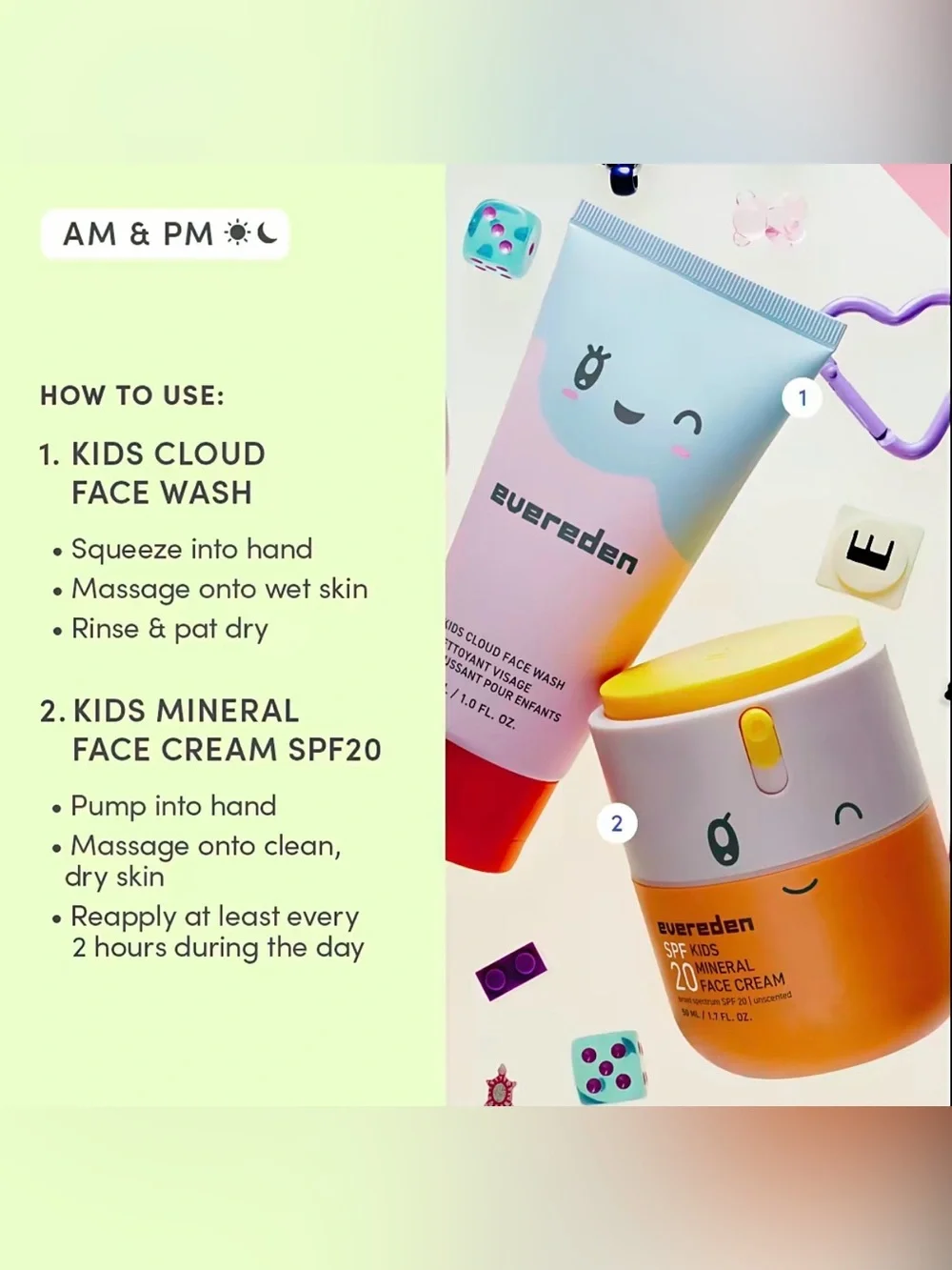 Evereden Kids Cloud Face Wash & SPF 20 Mineral Face Cream